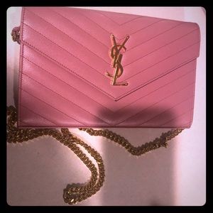 💯 YSL Matelasse Rose Pink small envelope bag